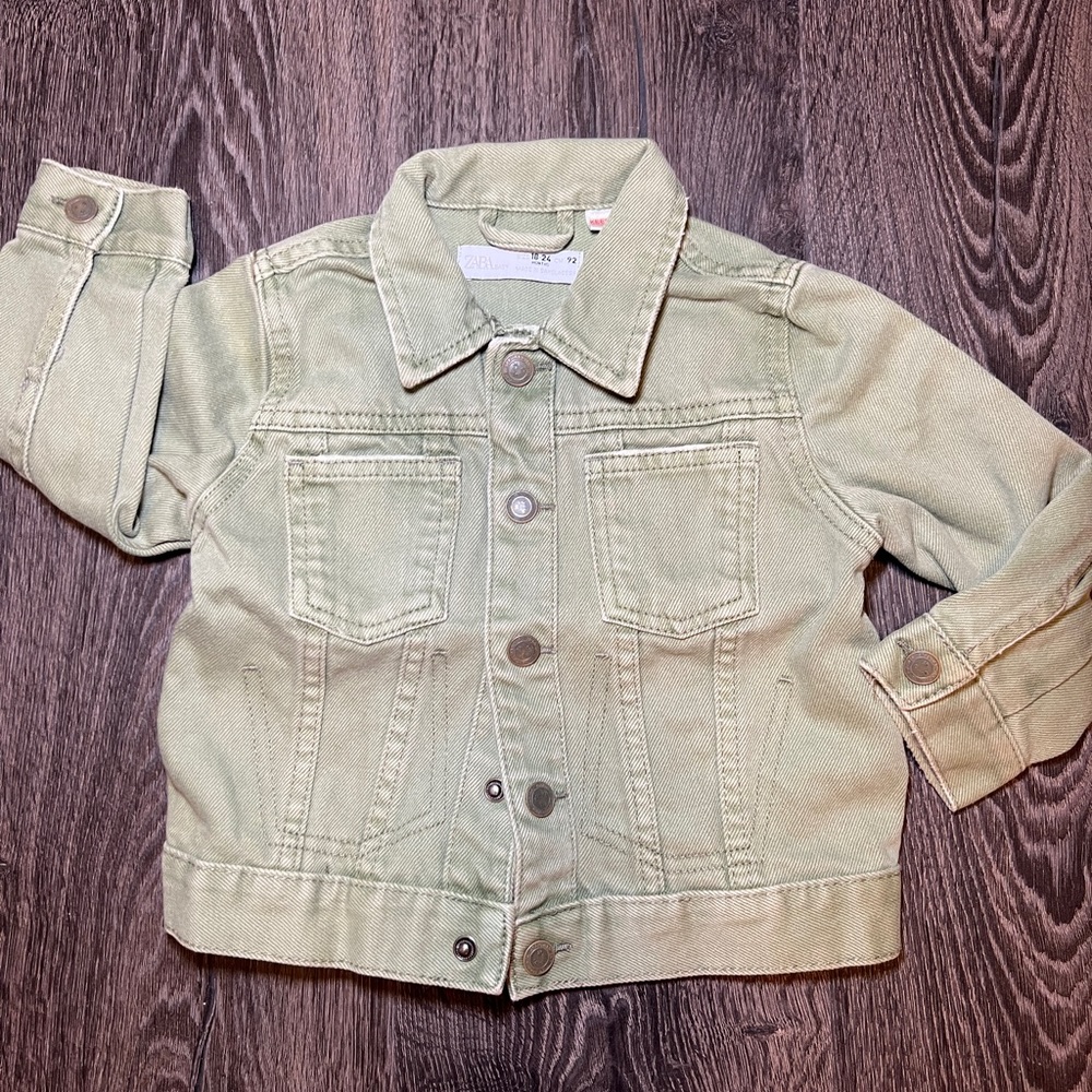 Light olive green Toddler Boys Zara Denim Jacket 18-24 months